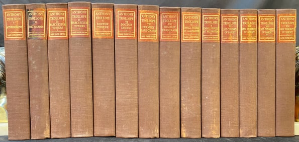 BARSETSHIRE NOVELS OF ANTHONY TROLLOPE, THE SHAKESPEARE HEAD EDITION, 14 VOLUMES, 1929