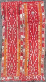 VINTAGE QASHQAI KILIM HAND KNOTTED RUG, DISTRESSED, 5.9 x 10.9 (175cm x 328cm)