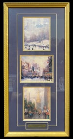 THOMAS KINKADE (1958-2012) LIMITED EDITION, SIGNED LANDSCAPE TRIPLE PRINTS WITH COA TITLED NEW YORK