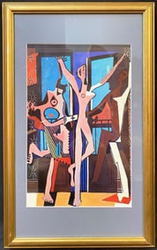 AFTER PABLO PICASSO (1881-1973) LITHOGRAPH TITLED THE THREE DANCERS, 11.5IN x 18.5IN (29cm x 47cm)
