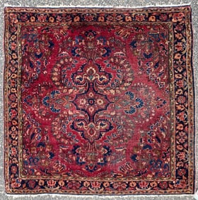 ANTIQUE PERSIAN SAROUK HAND KNOTTED RUG, 3.0 x 3.1 (91cm x 94cm)