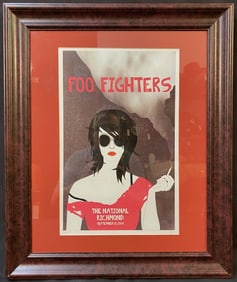 ORIGINAL FOO FIGHTERS CONCERT POSTER FOR THE NATIONAL RICHMOND SHOW, SEPTEMBER 17, 2014, HAND SIGNED
