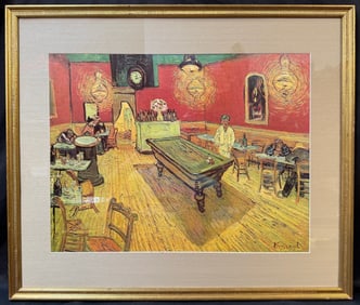 VAN GOGH LITHOGRAPH TITLED THE NIGHT CAFE, 28.5IN x 33.5IN (72cm x 85cm)