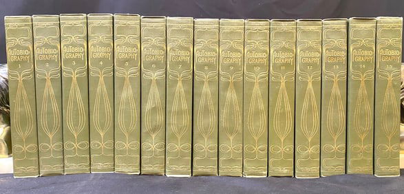 UNIVERSITY LIBRARY OF AUTOBIOGRAPHY, LIMITED EDITION, 15 VOLUMES, 1927