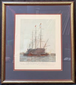 HAROLD WYLLIE (1880-1973) HAND COLORED ENGRAVING AFTER HAROLD WYLLIE PAINTING TITLED THE LAST