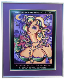 LIONEL MILTON (20th CENTURY) MARDI GRAS POSTER TITLED AFTER DARK, 33IN x 40IN (84cm x 102cm)