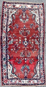 ANTIQUE PERSIAN LILIHAN HAND KNOTTED RUG, 3.6 x 6.8 (107cm x 203cm)