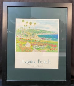 RICHARD SUSSMAN (1908-1971) HAND SIGNED, ORIGINAL LITHOGRAPH TITLED LAGUNA BEACH, 29.5IN x 35.5IN