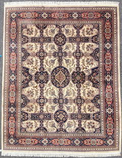 MANSION SIZE NIZAM HAND KNOTTED RUG, NEW, 12.0 x 15.0 (340cm x 508cm): Mansion size Nizam rug was hand knotted in India of 100% natural wool on a cotton foundation. The rug has very thick wool piles and is in l new condition. Beautiful colors and made with excellent