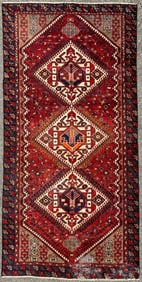 ANTIQUE PERSIAN HAMADAN HAND KNOTTED RUG, 4.10 x 9.7 (147cm x 292cm)