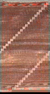 ANTIQUE PERSIAN BALOUCH HAND KNOTTED RUG, 6.8 x 12.4 (203cm x 376cm): Antique Persian Balouch rug was hand knotted in Iran of 100% natural wool. It is 100+ years old, has medium to low wool piles and is in excellent condition for its age. Beautiful colors with