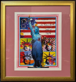 PETER MAX (BORN 1937) ORIGINAL HAND SIGNED, LITHOGRAPH TITLED FULL LIBERTY, 26.5IN x 28.5IN (67cm x