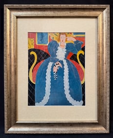 HENRI MATISSE (1869-1954) LITHOGRAPH TITLED WOMAN IN BLUE, 13.5IN x 16.5IN (34cm x 42cm)