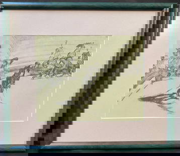 HENRI DE TOULOUSE-LAUTREC (1864-1901) LITHOGRAPH TITLED CHEVAUX EN LIBERTE, 11IN x 13IN (28cm x: Henri de Toulouse-Lautrec (1854-1901) limited edition lithograph titled Chevaux en Liberte (Horses Running Free), which is after the original which was painted in 1899. This piece was produced in 1953