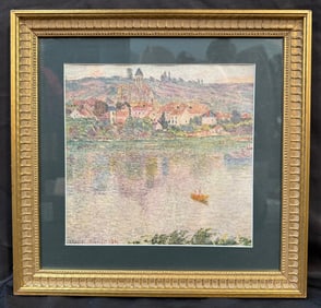 CLAUDE MONET (1840-1926) LITHOGRAPH TITLED VUE DE VETHEUIL, 14.5IN x 15IN (37cm x 38cm)