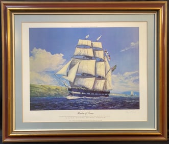 KENNETH KING (1939-2019) HAND SIGNED LITHOGRAPH TITLED HARBOR OF TEARS, 1989 – 31IN x 36IN, 79cm x