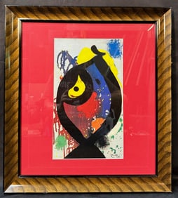 JOAN MIRO (1893-1983) ORIGINAL LIMITED-EDITION LITHOGRAPH TITLED TETE, 19IN x 21IN (48cm x 53cm)