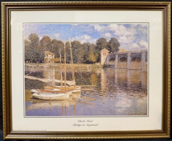 CLAUDE MONET (1840-1926) LITHOGRAPH TITLED BRIDGE AT ARGENTEUIL, 1874 – 17.5IN x 21.5IN (45cm x