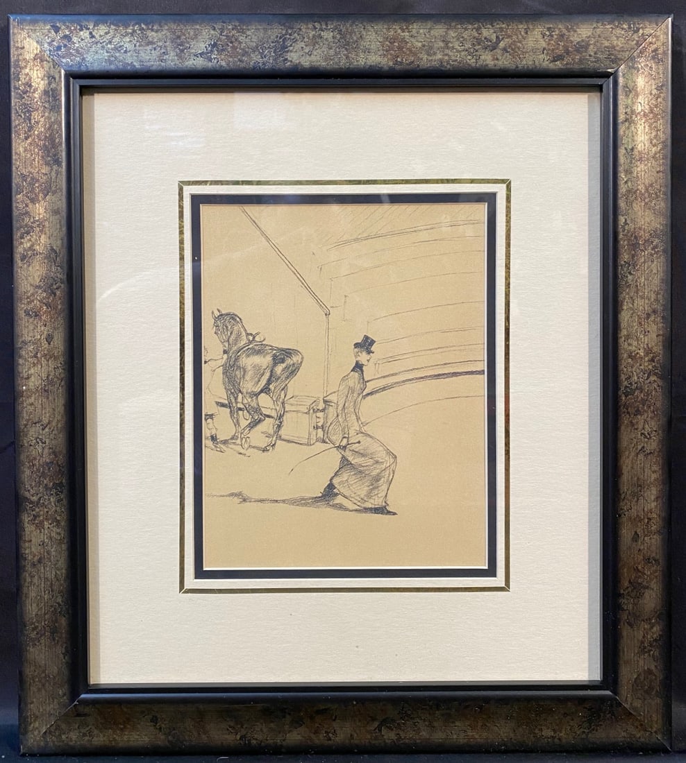 HENRI DE TOULOUSE-LAUTREC (1864-1901) LITHOGRAPH TITLED AU CIRQUE WITH COA, 16IN x 18IN (41cm x (1 of 6)