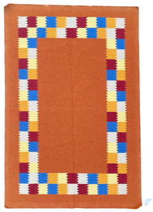 NEW QASHQAI KAZAK KILIM FLAT WEAVE HAND KNOTTED RUG, 4.6 x 7.8 (137cm x 231cm): Qashqai Kazak Kilim flat weave rug was hand knotted in Afghanistan of 100% natural wool and has perfect, flat weave wool piles and is in brand new condition. Beautiful colors with excellent quality. N