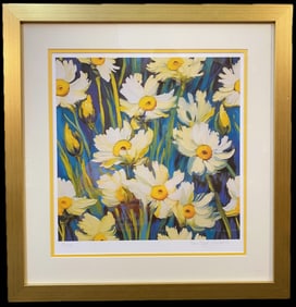 VAN GOGH LIMITED COMPANY LIMITED EDITION, HAND SIGNED LITHOGRAPH TITLED DAISIES WITH COA, 21.5 x