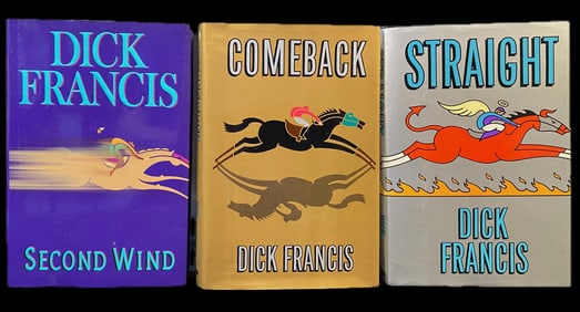 THREE SIGNED BOOKS BY DICK FRANCIS, 3 VOLUMES