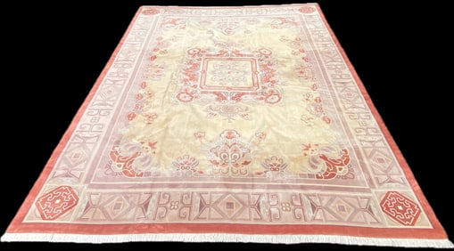 MANSION SIZED ART DECO HAND KNOTTED RUG, 13.11 x 17.8 (424cm x 538cm)