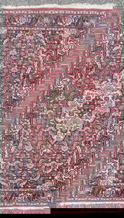 VINTAGE PERSIAN BIDJAR HAND KNOTTED RUG, 3.1 x 5.3 (94cm x 160cm): Vintage Persian Bidjar rug was hand knotted in Iran of 100% natural wool with a cotton foundation. This rug is 60+ years old, has medium wool piles and is in excellent condition for its age. Beautiful