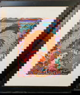 KAMMA SVENSSON (1908-1988) POSTER TITLED TIVOLI 1978, 29.5IN x 35.5IN (75cm x 90cm): Kamma Svensson (1908-1988) color poster titled Tivoli 1978, which is after the original which was created in 1978. This poster was produced on heavy stock, silk finished paper. It is matted and framed