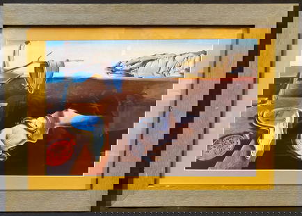 SALVADOR DALI (1904-1989) PRINT TITLED PERSISTENCE OF MEMORY, 11IN x 16IN (28cm x 40.6cm): Salvador Dali (1904-1989) print titled Persistence of Memory. With frame, it measures 11 inches x 16 inches. This piece came from a Virginia estate but it does not come with a COA., 11IN x 16IN (28cm
