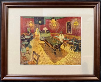 VAN GOGH LITHOGRAPH TITLED THE NIGHT CAFE, 12.5IN x 15.5IN (32cm x 39cm)
