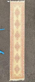 EXTRA LONG KERMAN HAND KNOTTED RUNNER, 2.7 x 13.8 (79cm x 417cm)