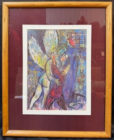 MARC CHAGALL (1887-1985) ORIGINAL LITHOGRAPH TITLED LUTTE DE JACOB AVEC L’ANGE, 17.5IN x 21.5IN