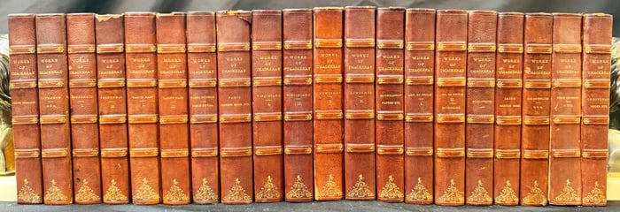COLLECTION OF WORKS OF WILLIAM MAKEPEACE THACKERAY, 20 VOLUMES, 1852