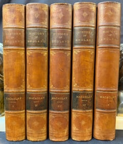 THE HISTORY OF ENGLAND FROM THE ACCESSION OF JAMES THE SECOND BY LORD MACAULAY, 5 VOLUMES, 1879
