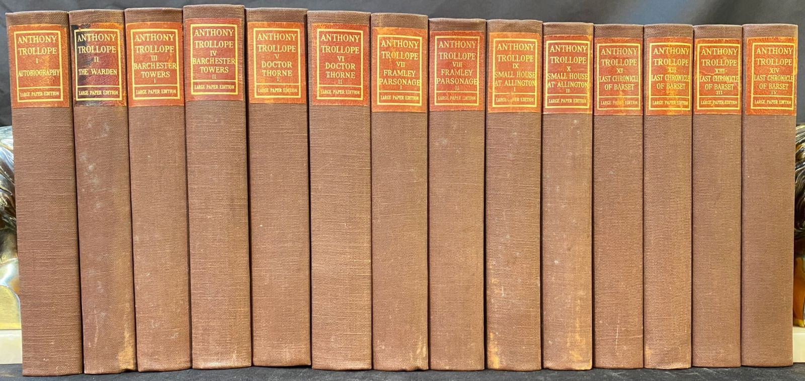 BARSETSHIRE NOVELS OF ANTHONY TROLLOPE, THE SHAKESPEARE HEAD EDITION, 14 VOLUMES, 1929 (1 of 7)