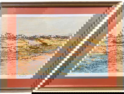 MAURICE BUFFET (1909-2000) LIMITED EDITION, HAND SIGNED LITHOGRAPH TITLED BOATS AT LOW TIDE WITH: Maurice Buffet (French 1909 - 2000) original limited edition, color lithograph titled Boats at Low Tide. This piece was produced in the 1970s, and it is hand signed in pencil in the lower right. It is