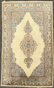 VINTAGE PERSIAN KERMAN HAND KNOTTED RUG WITH 200+ KPSI, 5.0 x 8.4 (152cm x 254cm)