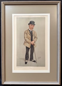 ORIGINAL SPY VANITY FAIR CARICATURE OF THOMAS HARDY WITH COA, 1892, 15.5IN x 21.5IN (39cm x 54cm)