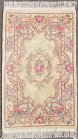 AUBUSSON HAND KNOTTED RUG, 3.3 x 5.5 (99cm x 165cm)