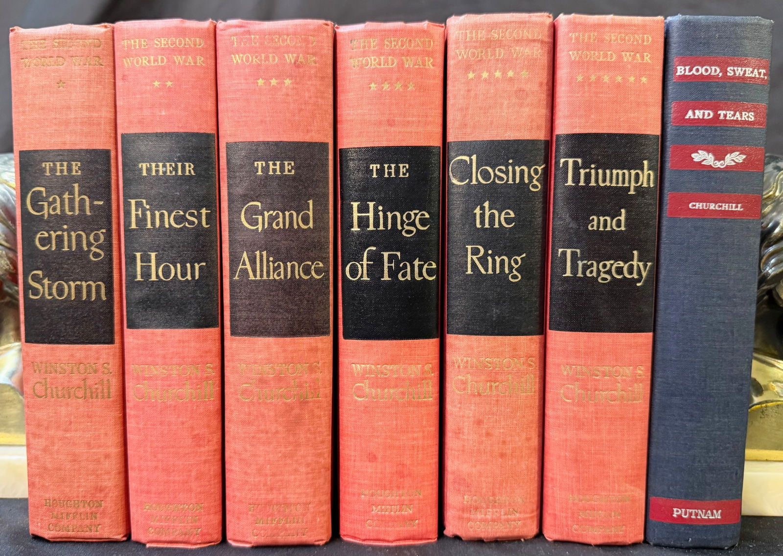 THE SECOND WORLD WAR BY WINSTON CHURCHILL, 6 FIRST EDITIONS PLUS 1 MORE BOOK, 1941-1953 (1 of 11)