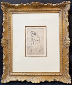 PIERRE AUGUSTE RENOIR (1841-1919) ORIGINAL ETCHING TITLED BAIGNEUSE (THE BATHER), 16IN X 19IN (41cm