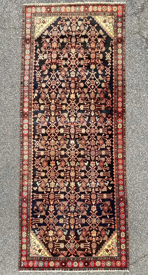 ANTIQUE PERSIAN SERAPI HAND KNOTTED RUNNER, 3.10 x 9.9 (117cm x 257cm) (1 of 5)