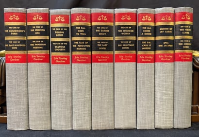 ERLE STANLEY GARDNER BOOK SET, 9 VOLUMES, 1945