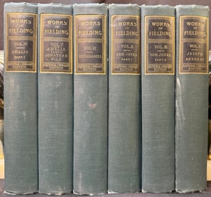 THE WORKS OF HENRY FIELDING, NATIONAL LIBRARY EDITION, 6 VOLUMES, EARLY 1900s