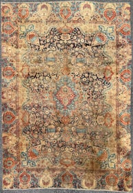 ANTIQUE PERSIAN KASHMAR ARCHEOLOGY HAND KNOTTED RUG, 8.5 x 12.3 (287cm x 373cm)