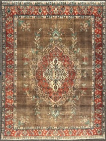 ANTIQUE PERSIAN TABRIZ HAND KNOTTED RUG, 9.4 x 12.4 (284cm x 376cm)