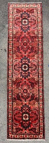 EXTRA LONG ANTIQUE PERSIAN SAROUK HAND KNOTTED RUNNER, 3.8 x 14.0 (112cm x 427cm)