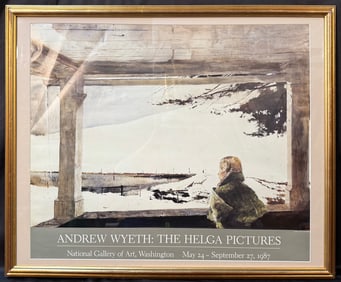 ANDREW WYETH (1948) ORIGINAL EXHIBITION POSTER FOR THE HELGA PICTURES AT THE NATIONAL GALLERY, 29IN