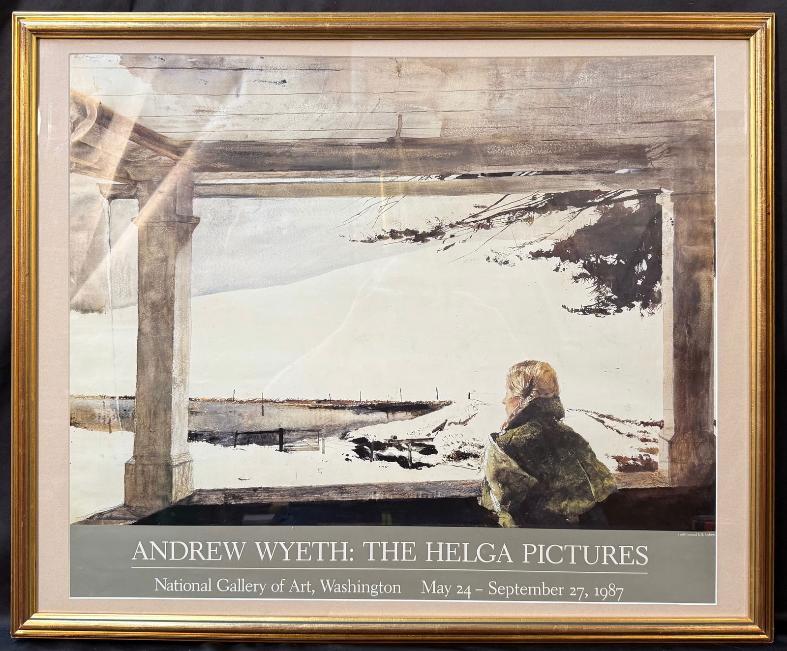 ANDREW WYETH (1948) ORIGINAL EXHIBITION POSTER FOR THE HELGA PICTURES AT THE NATIONAL GALLERY, 29IN (1 of 5)